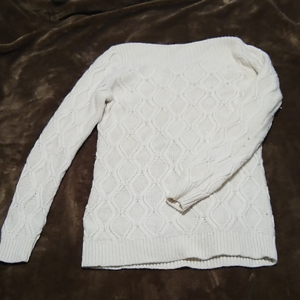 LOFT Cream Knitted Sweater